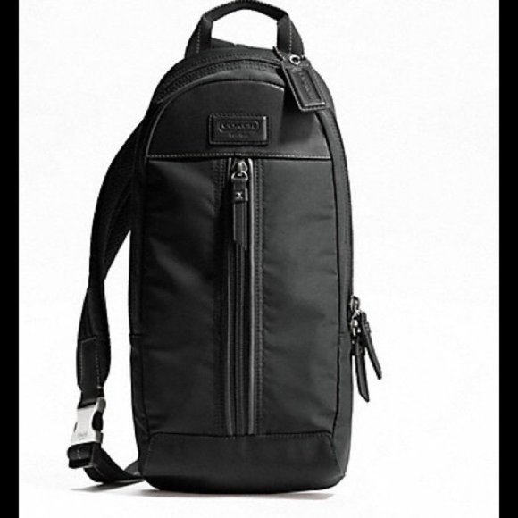 Coach Bags Coach Varick Nylon Sling Bag F7692 Black Nylon Leather